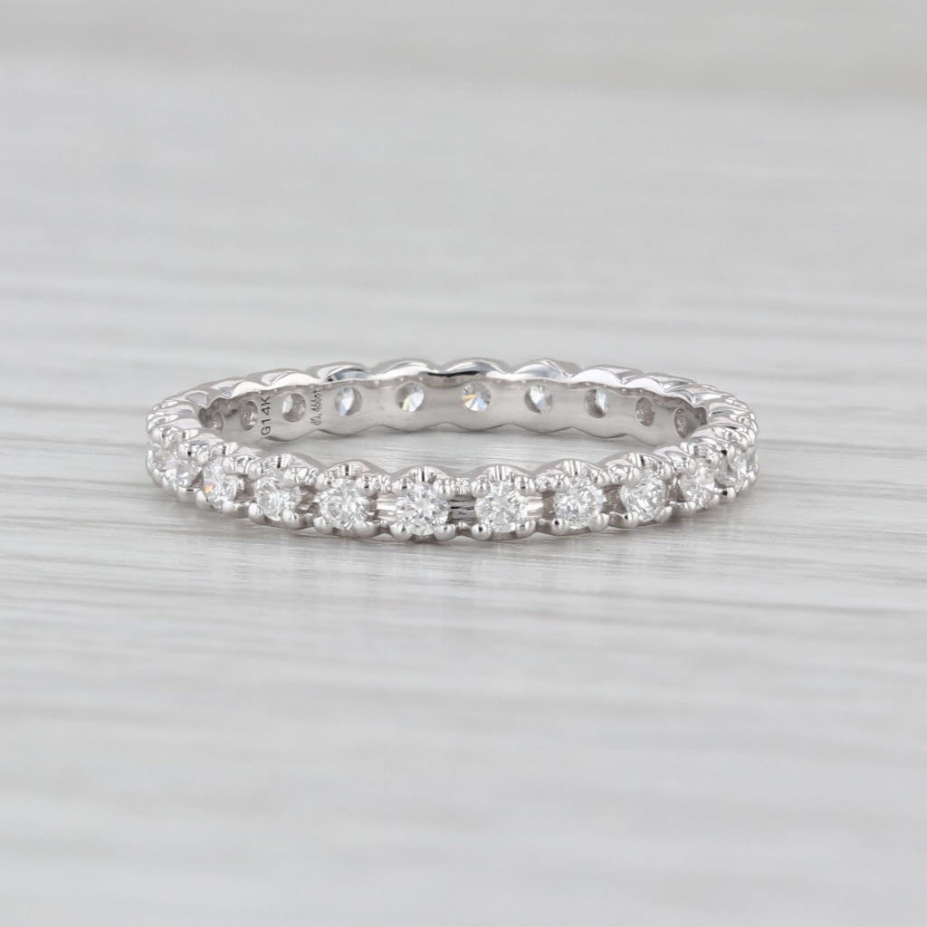 New 0.46ctw Diamond Eternity Ring 14k White Gold Size 5.5 Wedding Stackable Band