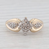 0.15ctw Diamond Cluster Ring 10k Yellow Gold Size 6.75 Engagement