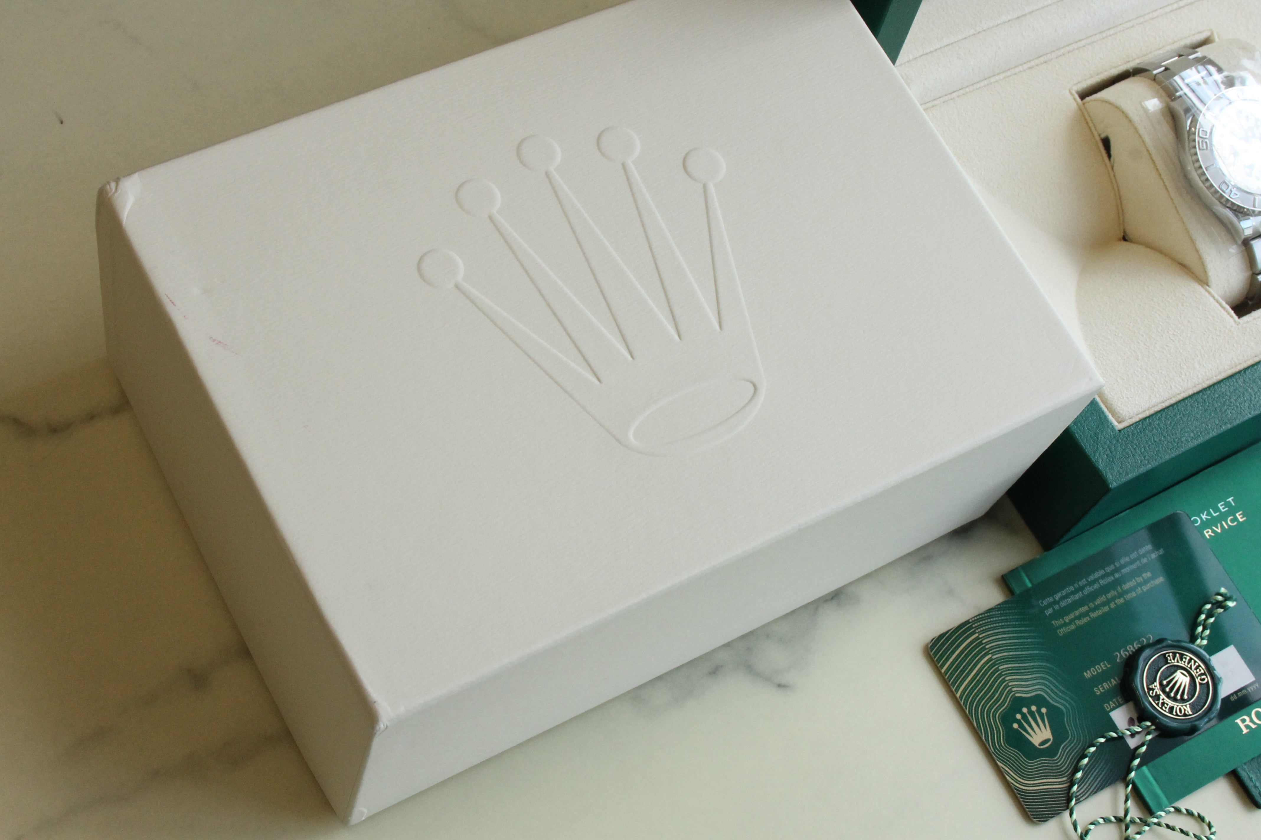 Gray 2023 Rolex Yachtmaster 37mm Rhodium 268622 Steel Platinum Watch Unworn Box Card