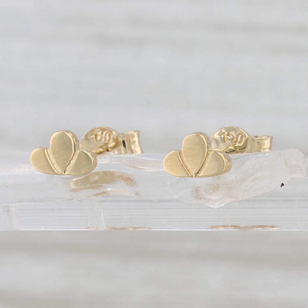 Cloud Stud Earrings 18k Yellow Gold Small Scalloped Studs