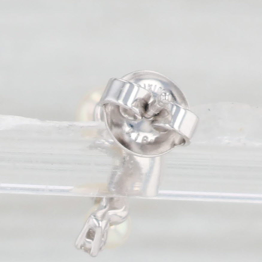 Light Gray Mikimoto Bubbles Cultured Akoya Pearl Diamond Earrings 14k White Gold Drops