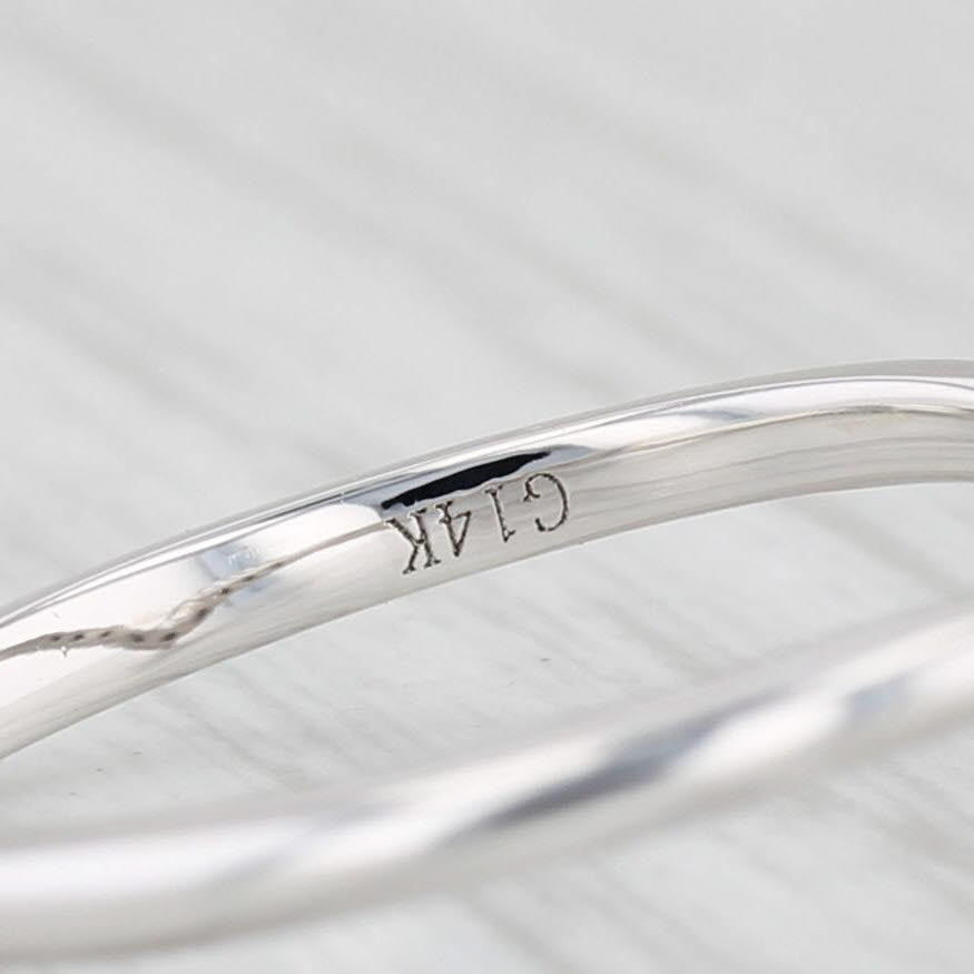 Light Gray New Contoured 0.15ctw Diamond Ring 14k White Gold Wedding Band Guard Size 6.75