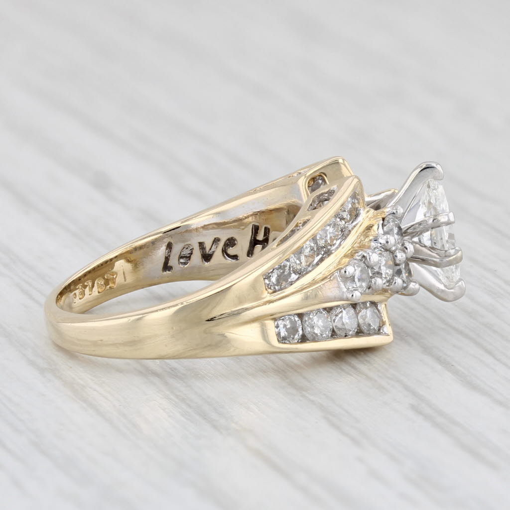 Light Gray 1.33ctw Marquise Diamond Engagement Ring 14k Yellow Gold Size 5.25