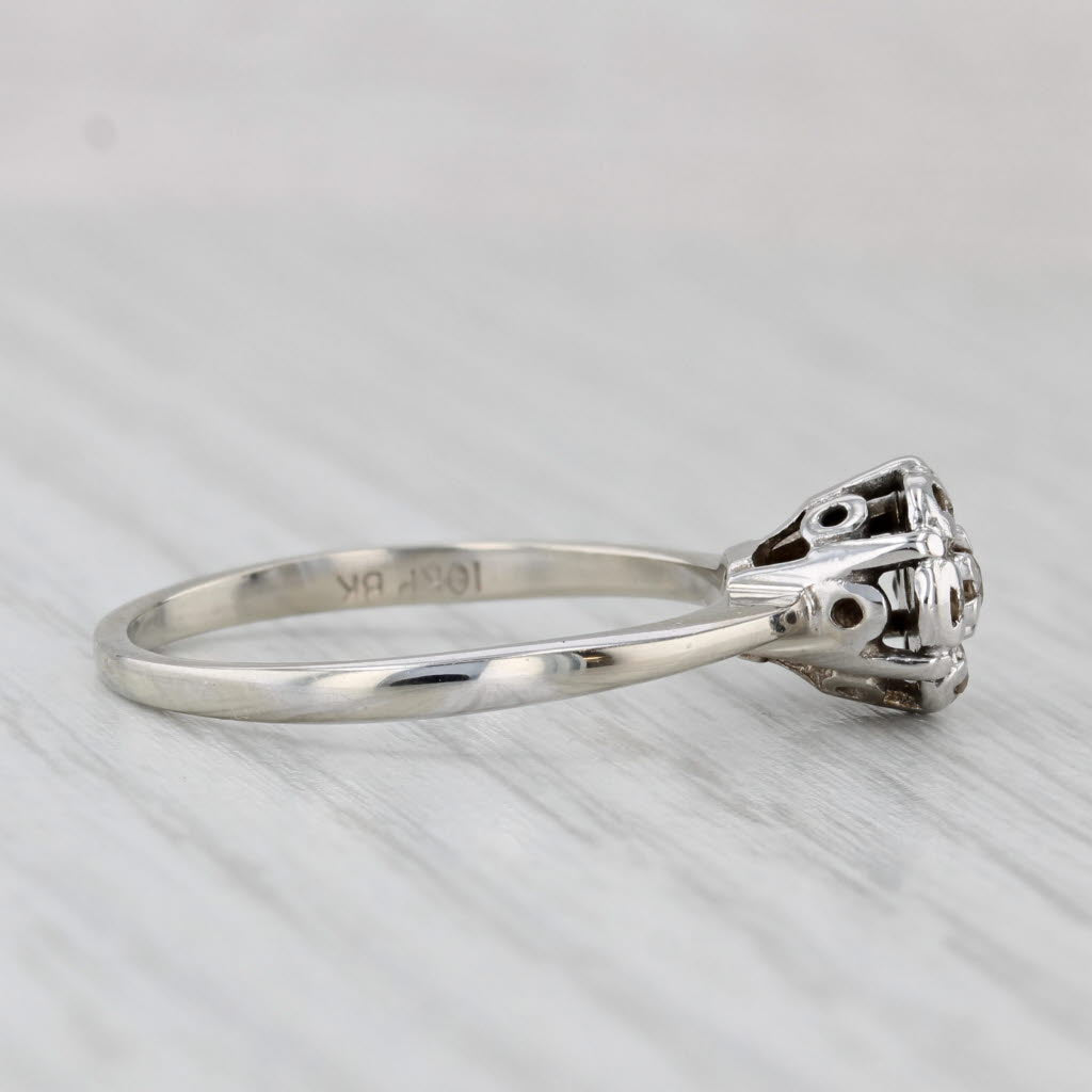 Light Gray Vintage 0.23ctw Diamond Engagement Ring 14k Yellow Gold Size 8