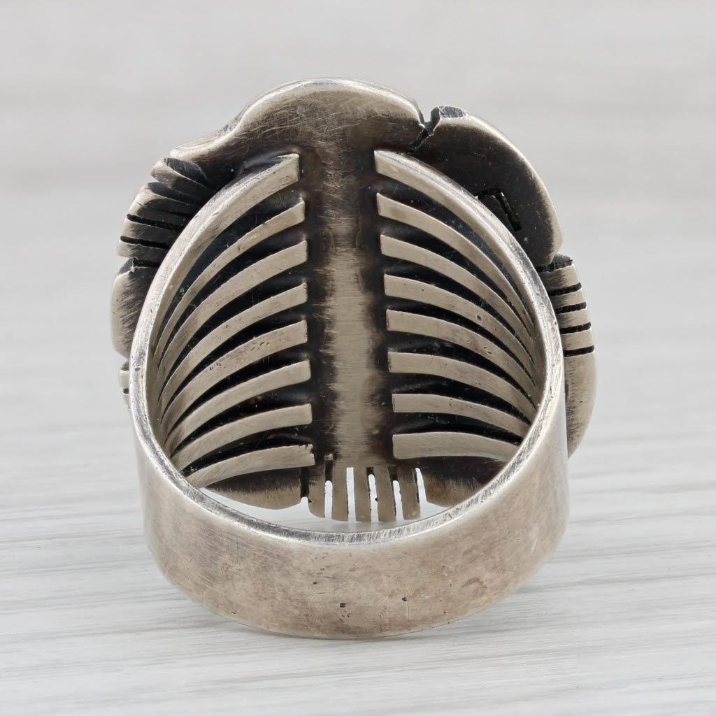 Gray Native American Howlite Resin Statement Ring Sterling Silver Gaby Spencer