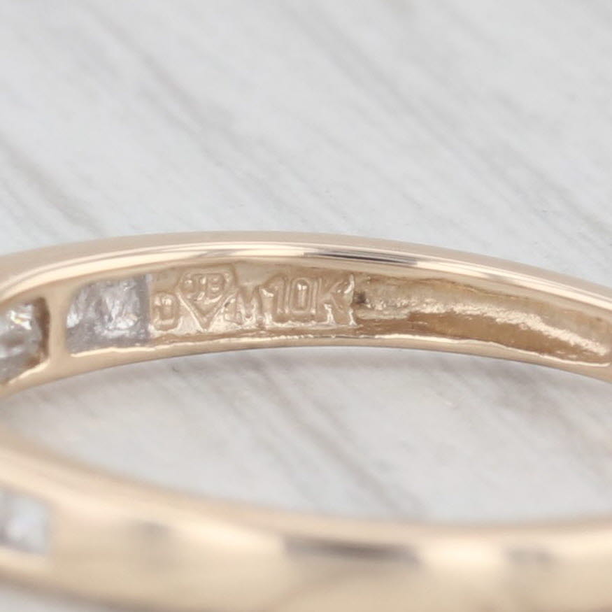 Light Gray 0.20ctw Diamond 3-Stone Engagement Ring 10k Yellow Gold Size 7.25 Stackable