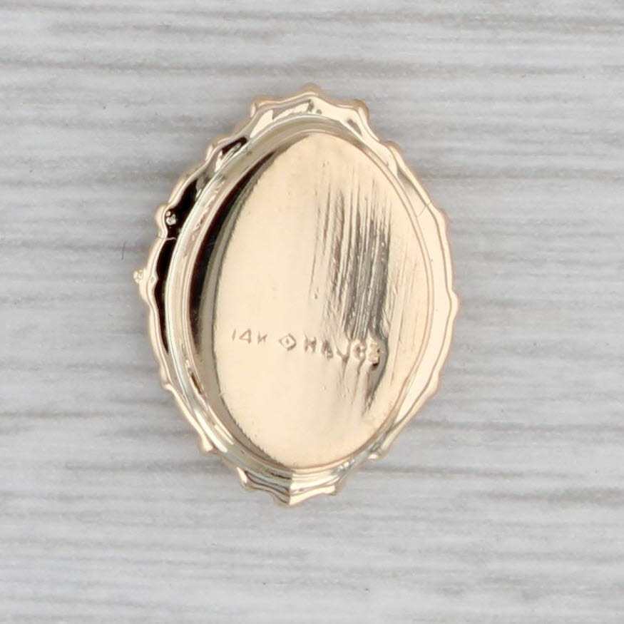 Gray 1.60ct Blue Topaz Oval Slide Charm 14k Yellow Gold Vintage Richard Klein