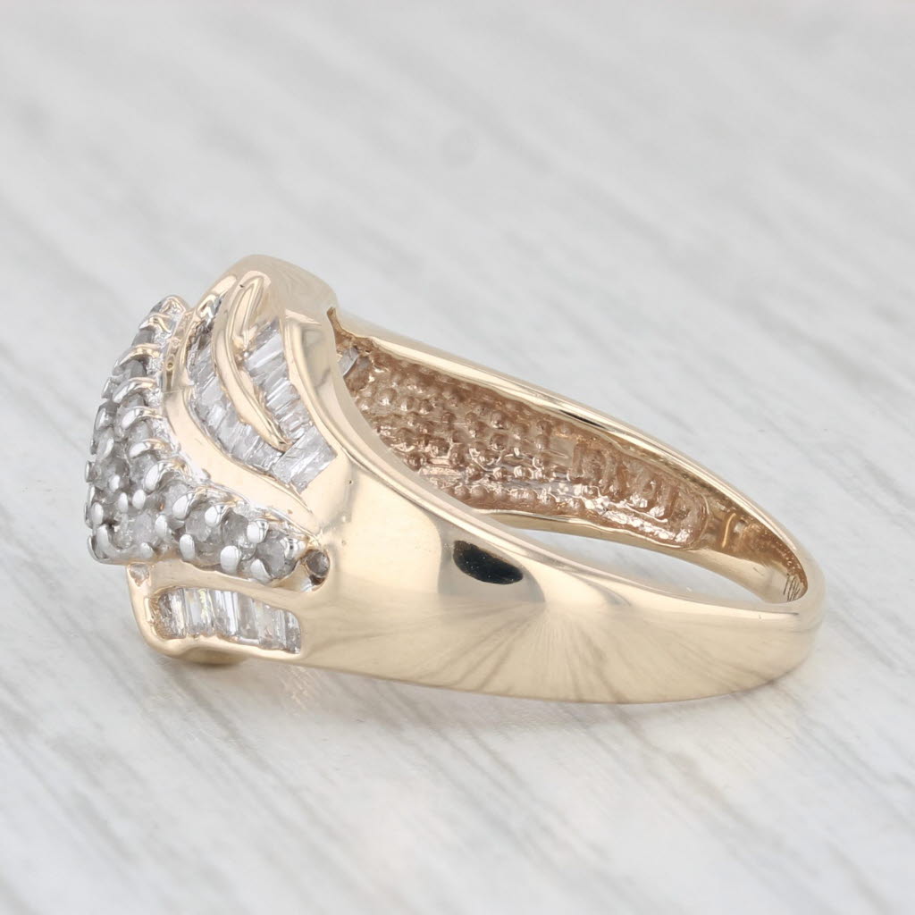 Light Gray 1ctw Diamond Cluster Ring 10k Yellow Gold Size 7.25