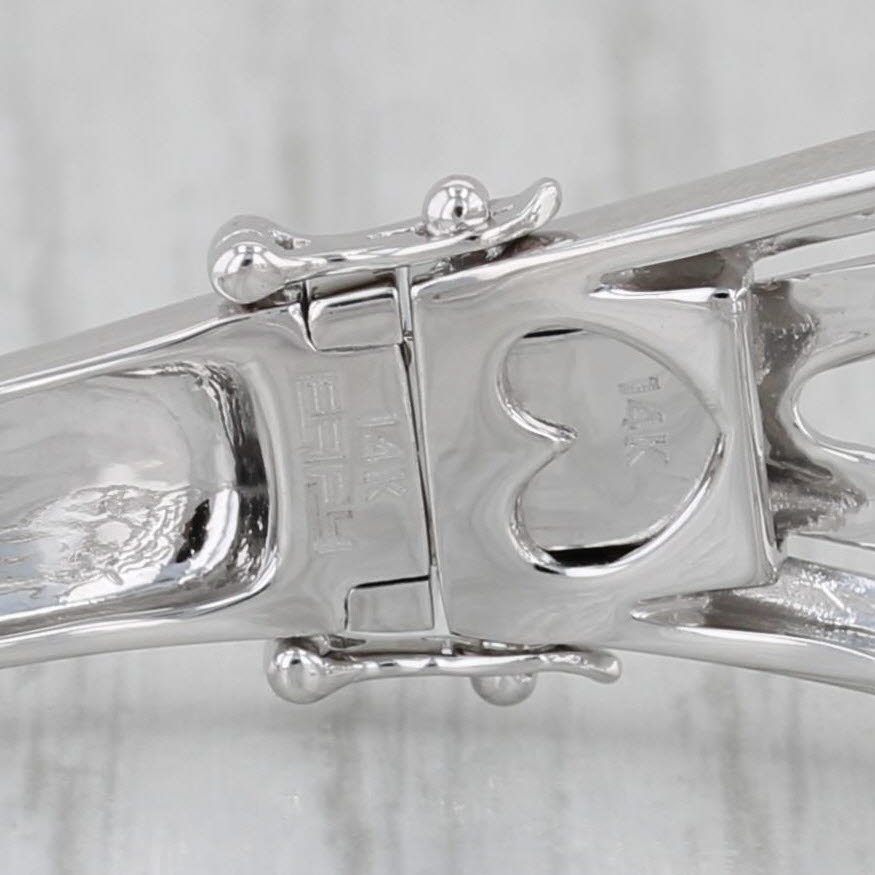 Gray Effy 1.15ctw Diamond Openwork Bangle Bracelet 14k White Gold 7"