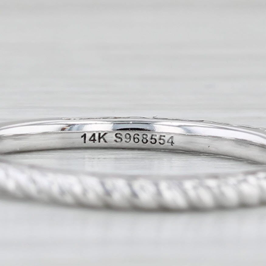 Light Gray Gabriel & Co Ring 14k White Gold Size 6.5 Twist Stackable Wedding Band