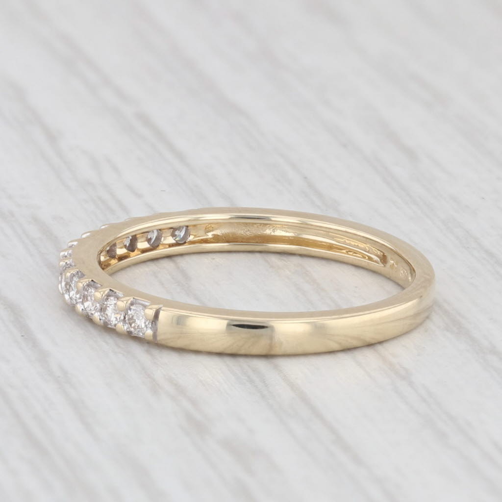 Light Gray 0.23ctw Diamond Wedding Band 14k Yellow Gold Size 6 Anniversary Stackable Ring