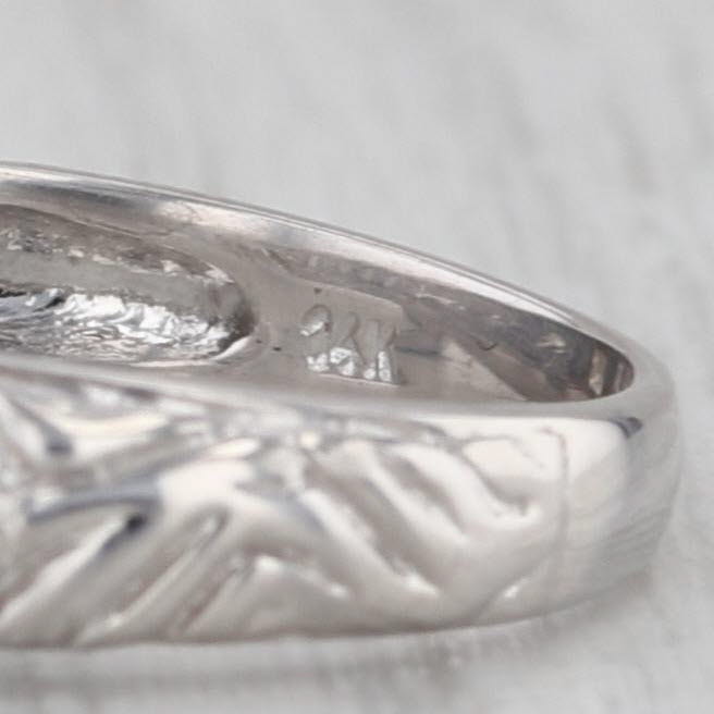 0.25ctw Diamond Wedding Ring 14k White Gold Floral Stackable Annivesary Band