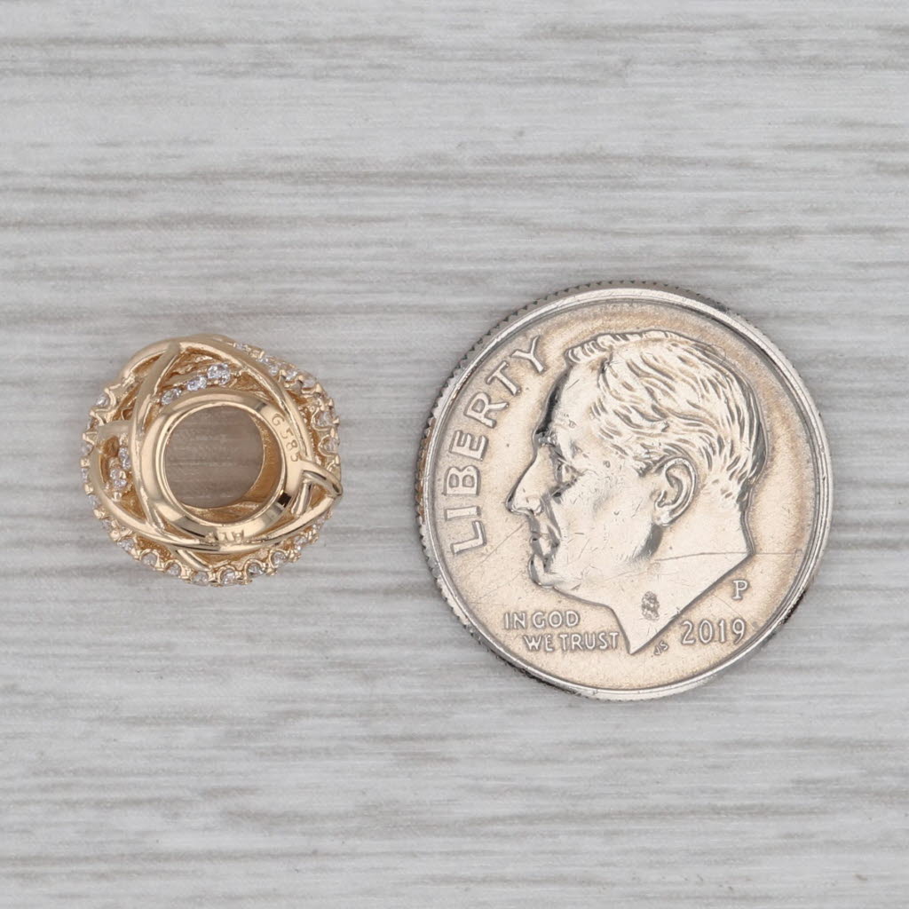 Authentic Pandora Openwork Abstract Orbit Charm 14k Gold 750827CZ Cubic Zirconia