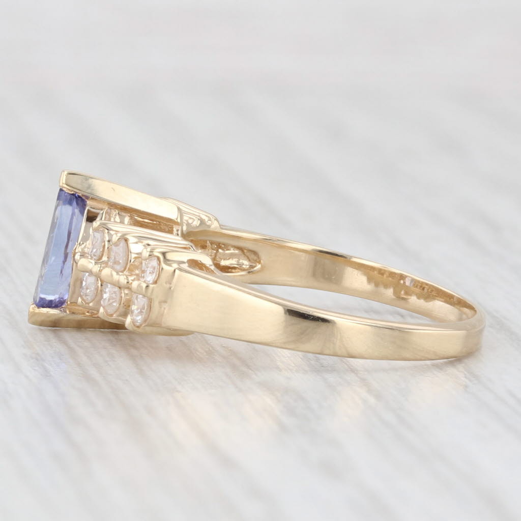 Light Gray 1.06ctw Marquise Tanzanite Diamond Ring 14k Yellow Gold Size 6.75