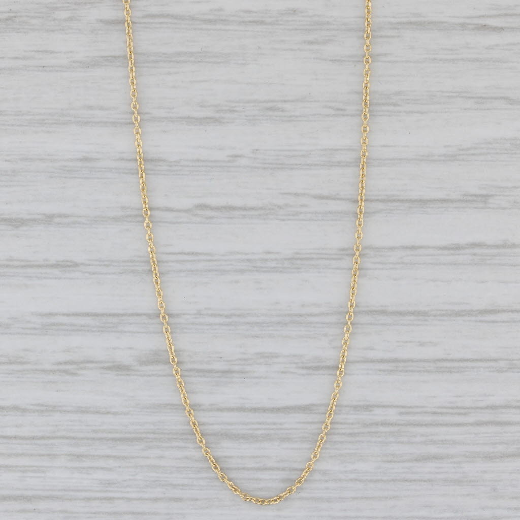 Gray New Cable Chain Necklace 14k Yellow Gold 0.9mm Adjustable 16" 17" 18"