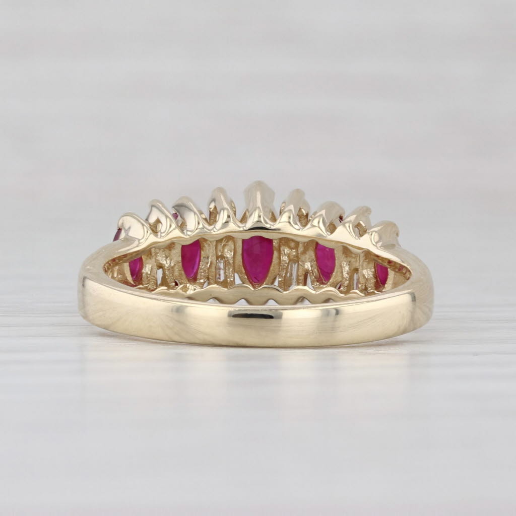 Light Gray 1ctw Ruby Diamond Pyramid Rooftop Ring 14k Yellow Gold Size 6.75