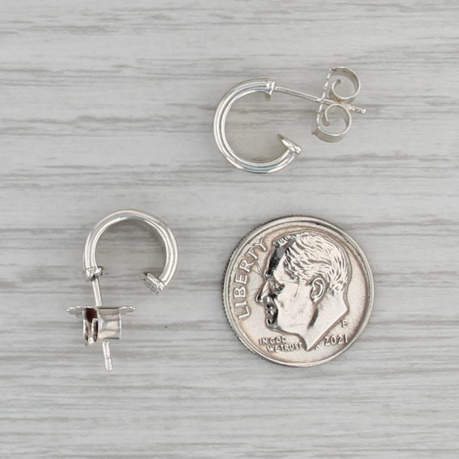 David Yurman Small Hoop Cable Earrings Sterling Silver Studs