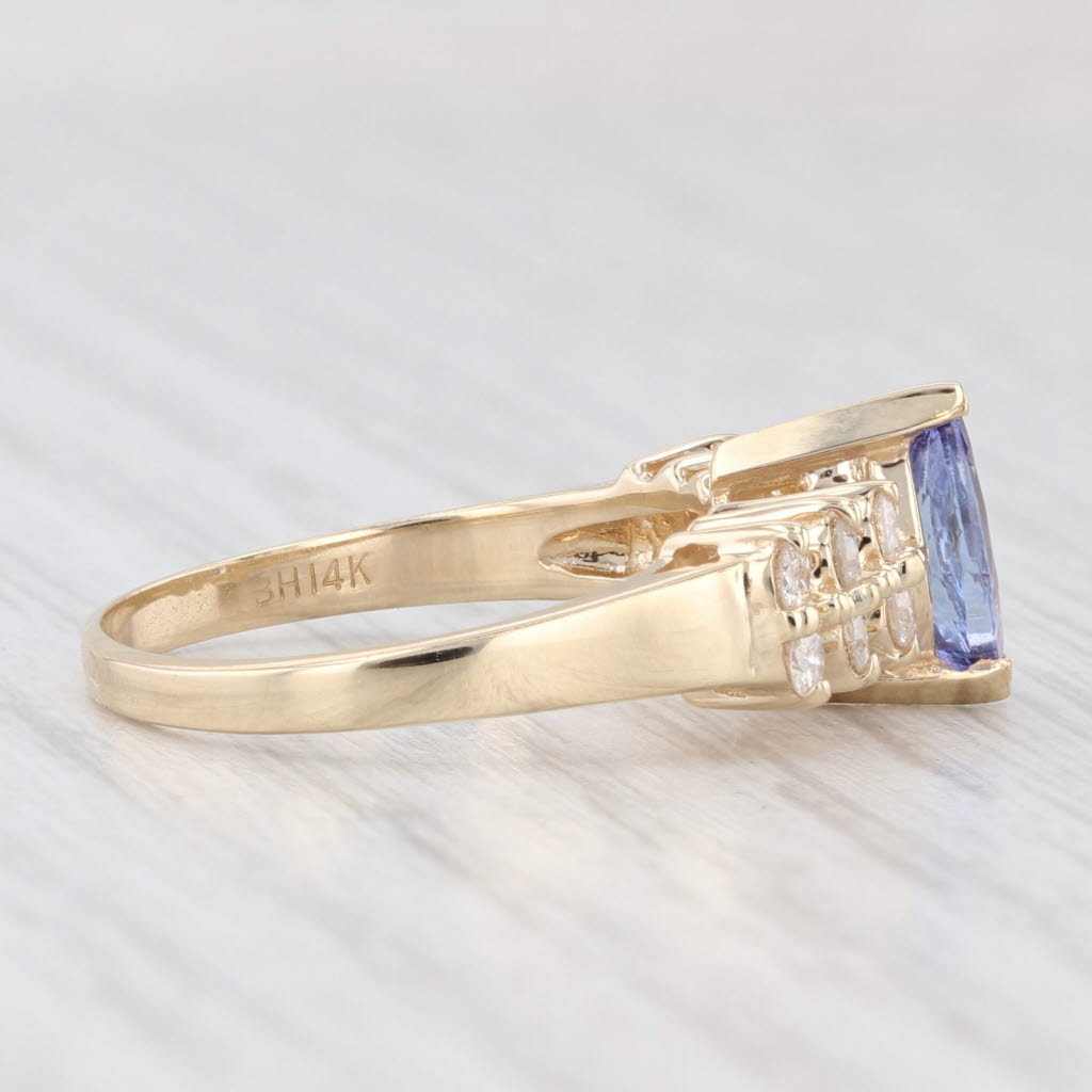Light Gray 1.06ctw Marquise Tanzanite Diamond Ring 14k Yellow Gold Size 6.75