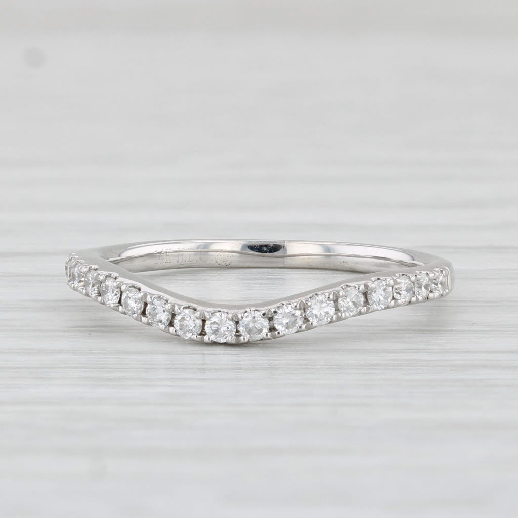 Light Gray 0.20ctw Contoured Diamond Ring 14k White Gold Size 5.5 Guard Enhancer Band