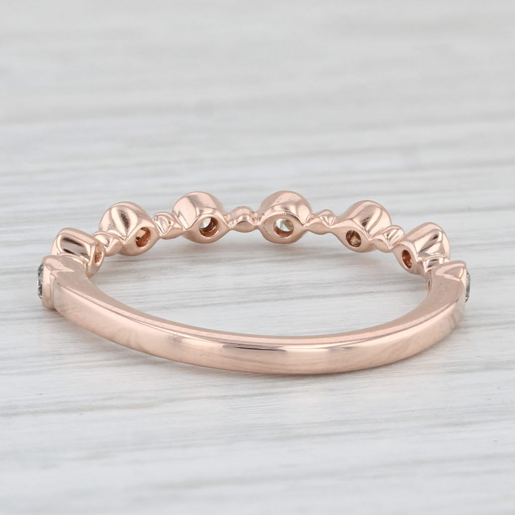 Light Gray New Beverley K 0.20ctw Diamond Stackable Ring 14k Rose Gold Size 7 Wedding Band