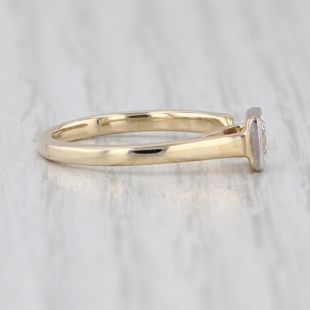 0.36ct Lab Grown Diamond Cuff Ring 10k Yellow White Gold Stackable Wrap