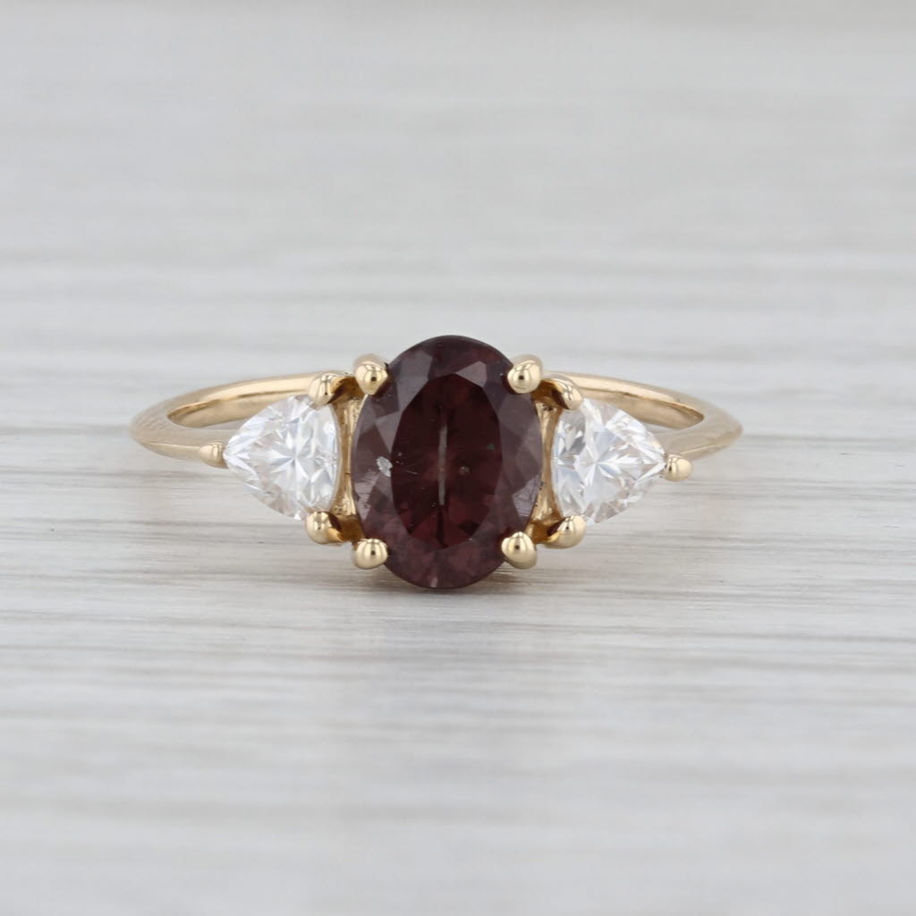 1.98ctw Color Change Garnet Moissanite Ring 10k Yellow Gold Size 7