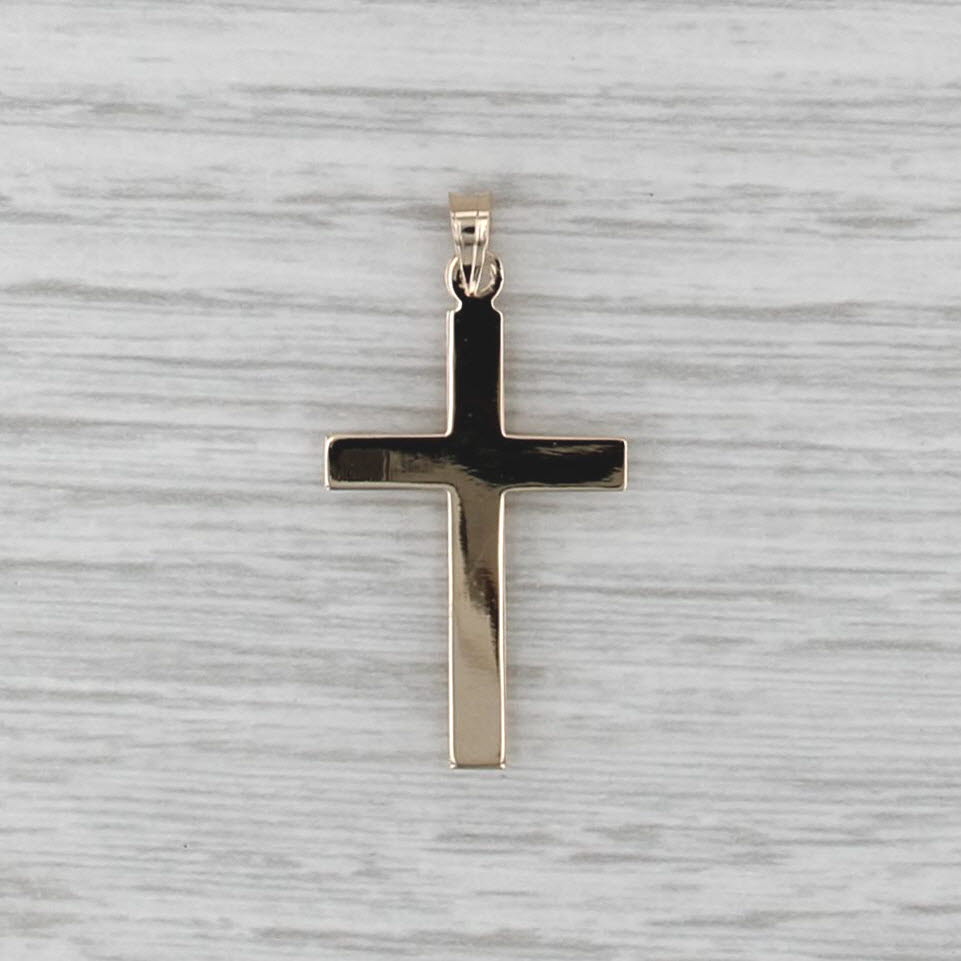 New Double Cross Pendant 14k Yellow White Gold Religious Jewelry