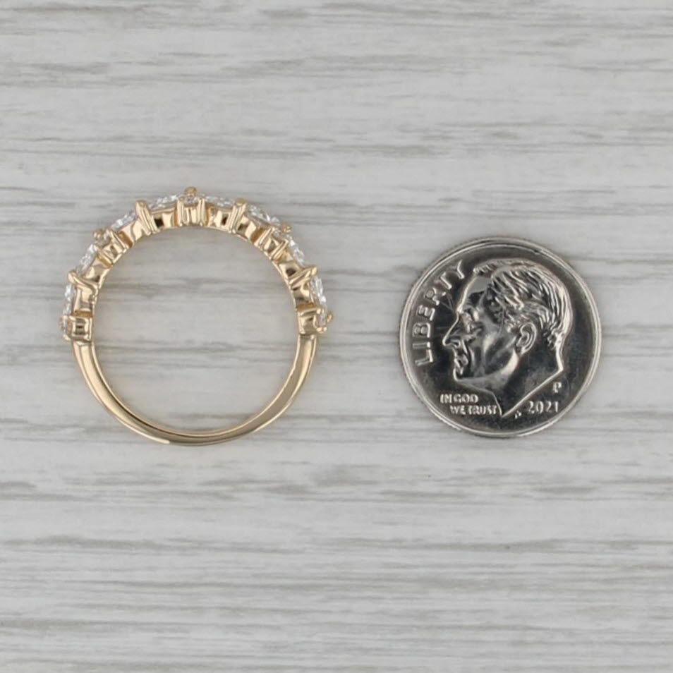 1.47ctw Moissanite Wedding Anniversary Ring 14k Gold Stackable Band Size 7.5