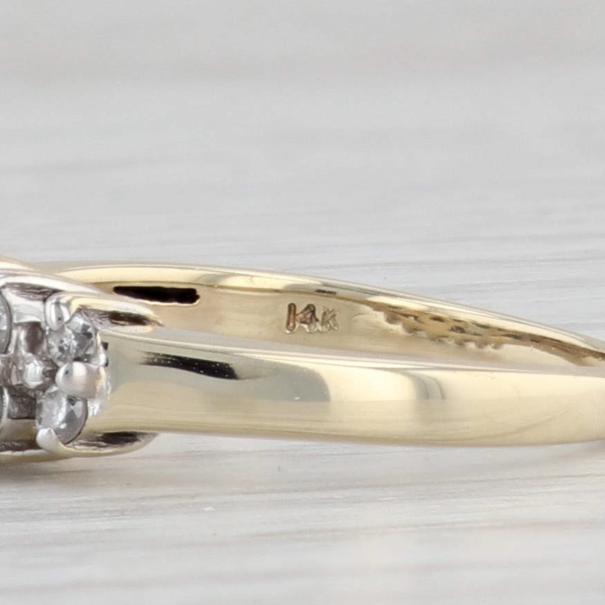 Light Gray 0.44ctw Diamond Tiered Pyramid Ring 14k Yellow Gold Size 6 Stackable