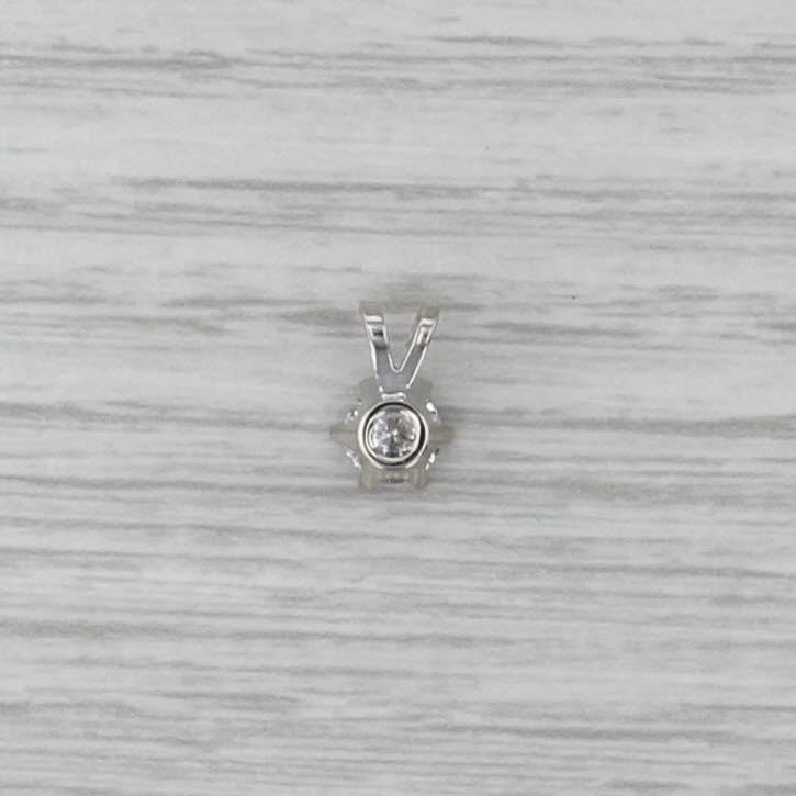 New 0.49ct Diamond Solitaire Pendant 14k White Gold 6 Prong Small Round Drop