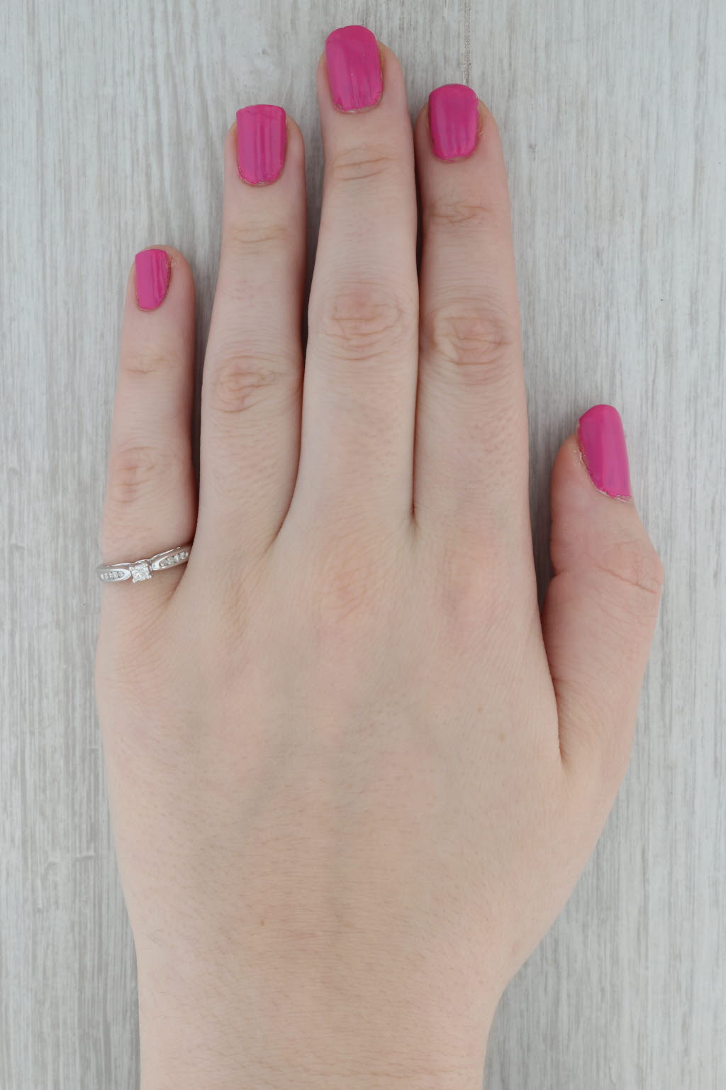 Dark Gray 0.19ctw Round Diamond Engagement Ring 10k White Gold Size 6