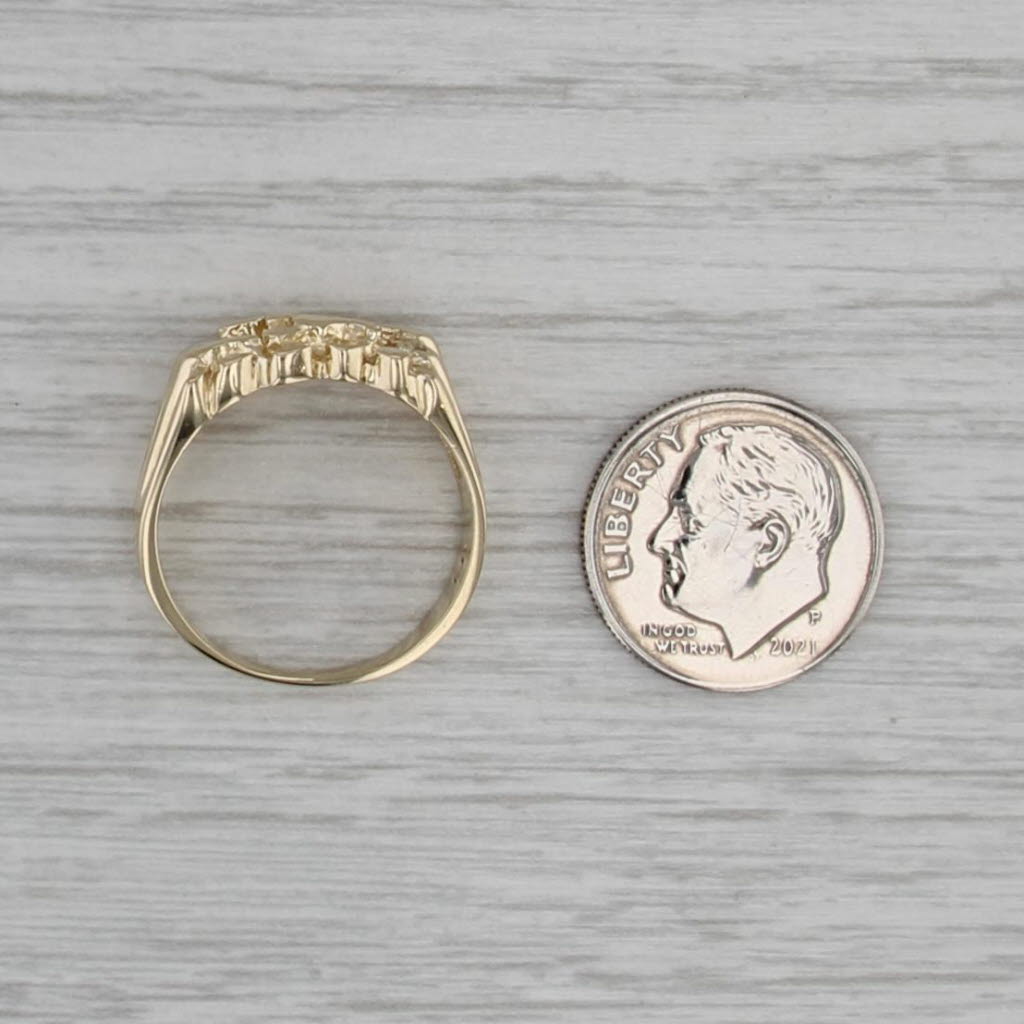Gold Nugget Ring 14k Yellow Gold Size 8 Band
