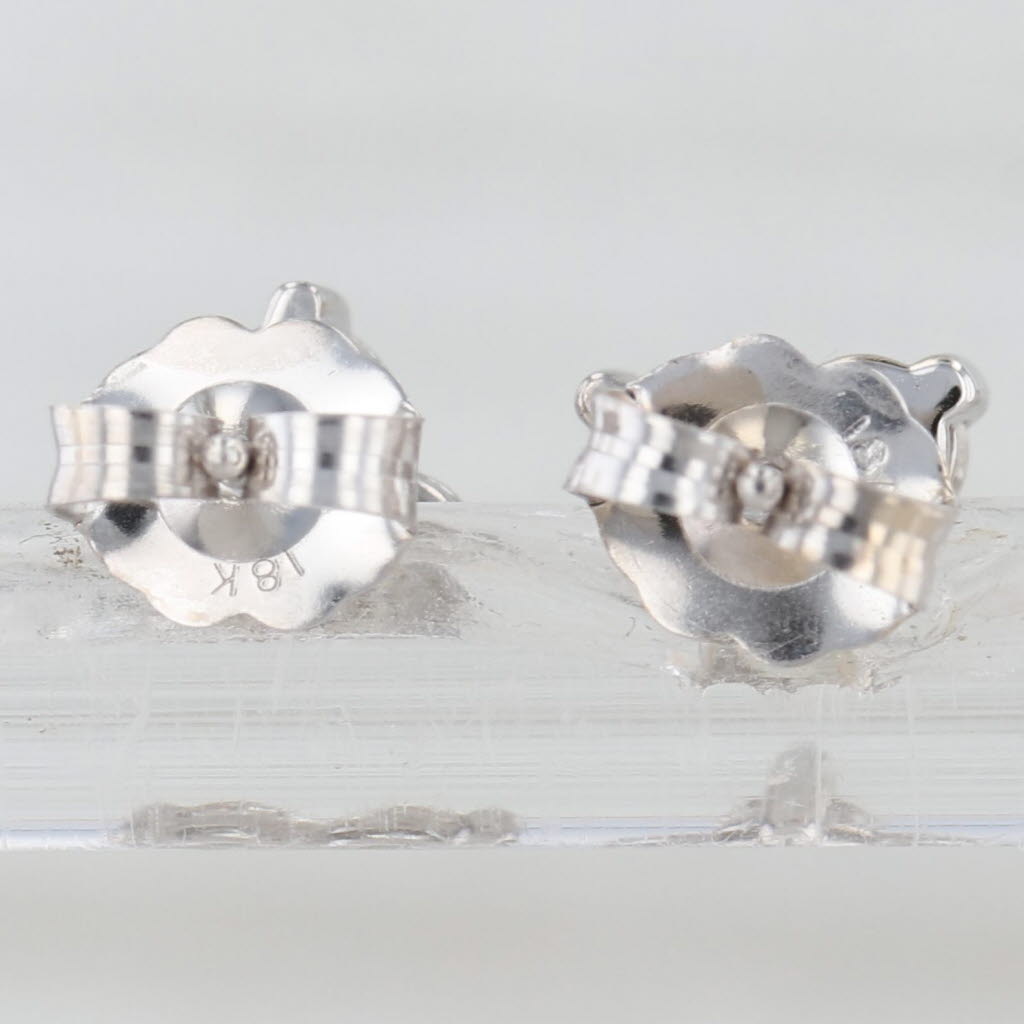 0.52ctw Diamond Cluster Stud Earrings 18k White Gold Studs