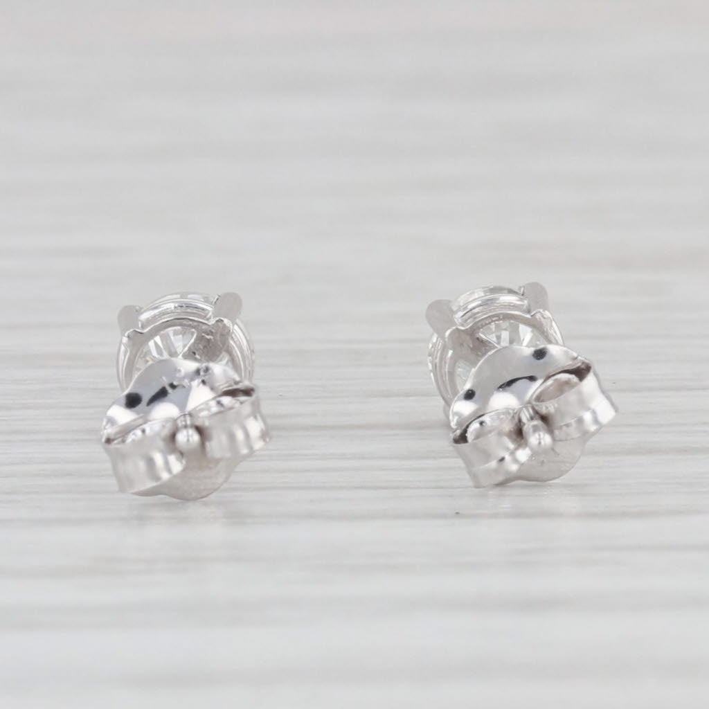 Light Gray New 0.47ctw Diamond Stud Earrings 14k White Gold Round Solitaire Studs