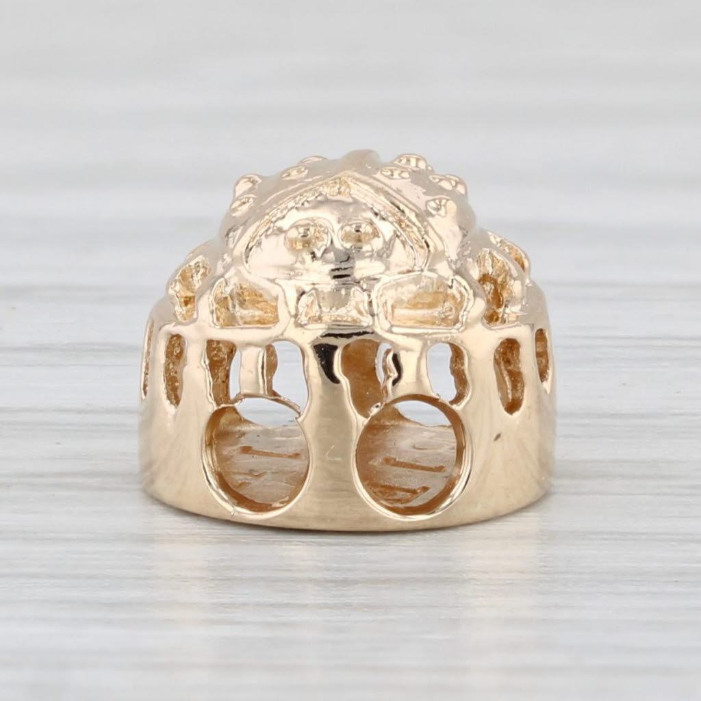 Light Gray Small Ladybug Slide Charm Bracelet 14k Yellow Gold