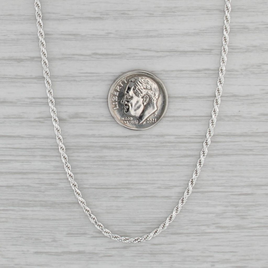 Rope Chain Necklace Sterling Silver 30" 1.8mm