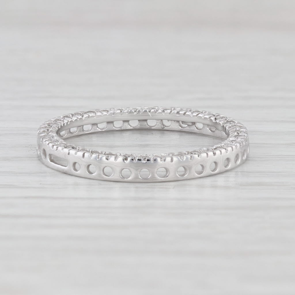 Light Gray 0.50ctw Diamond Eternity Circle Pendant 14k White Gold Floating Drop