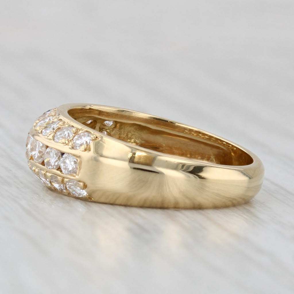 Light Gray 0.98ctw Diamond Wedding Band 18k Yellow Gold Size 6 Anniversary Ring