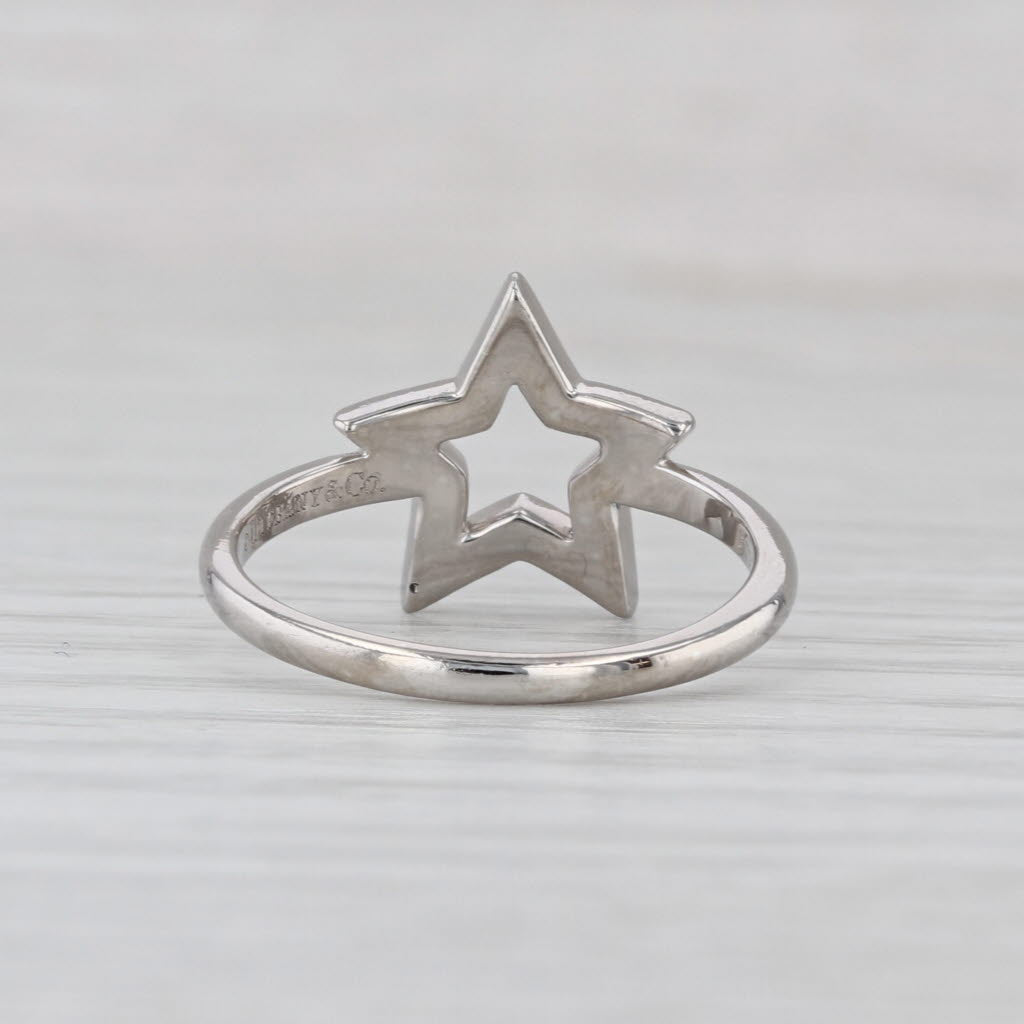 Tiffany & Co Diamond Open Star Ring 950 Platinum Size 6