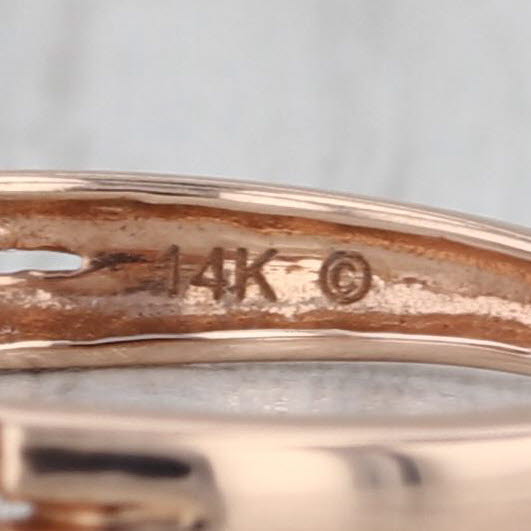 0.20ctw Diamond Contoured Woven Ring 14k Rose Gold Size 7 Stackable Band