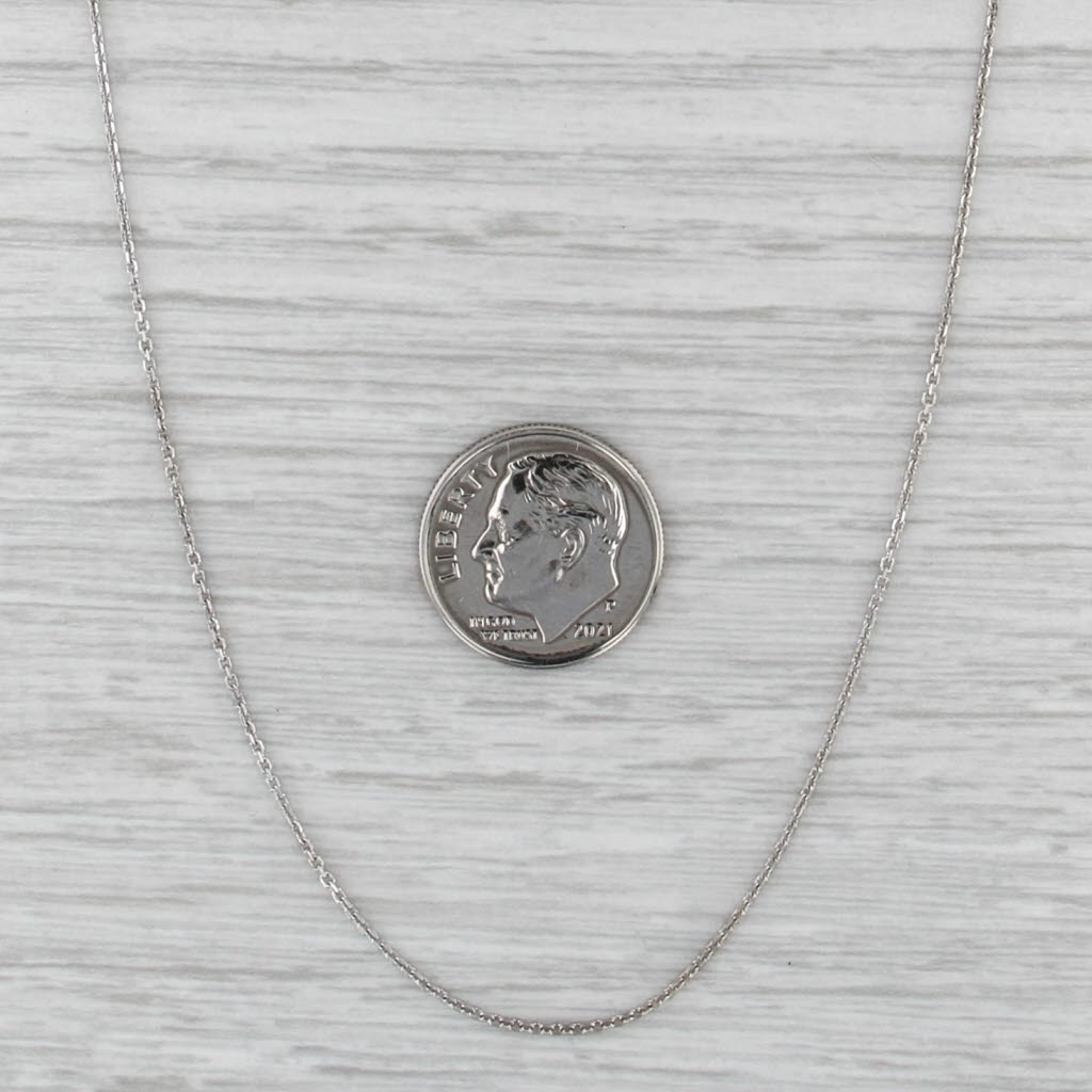Cable Chain Necklace 14k White Gold 18" 1mm