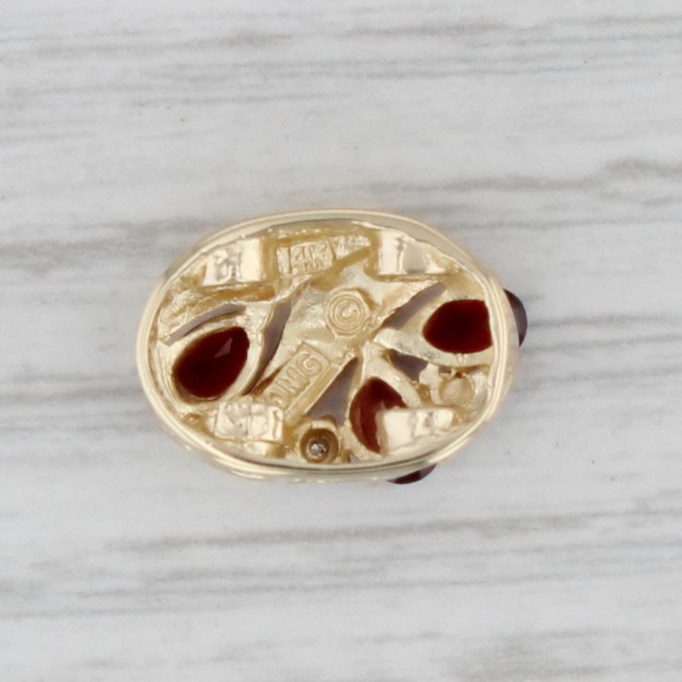 Gray OMG 0.85ctw Garnet Slide Bracelet Charm 14k Yellow Gold Diamond Accents Vintage