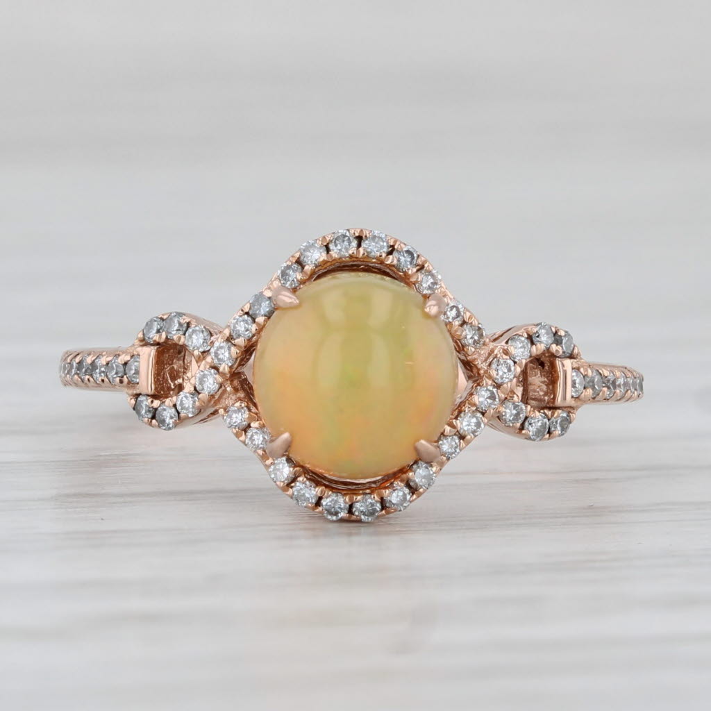 Gray Le Vian Yellow Opal Diamond Ring 14k Rose Gold Size 7