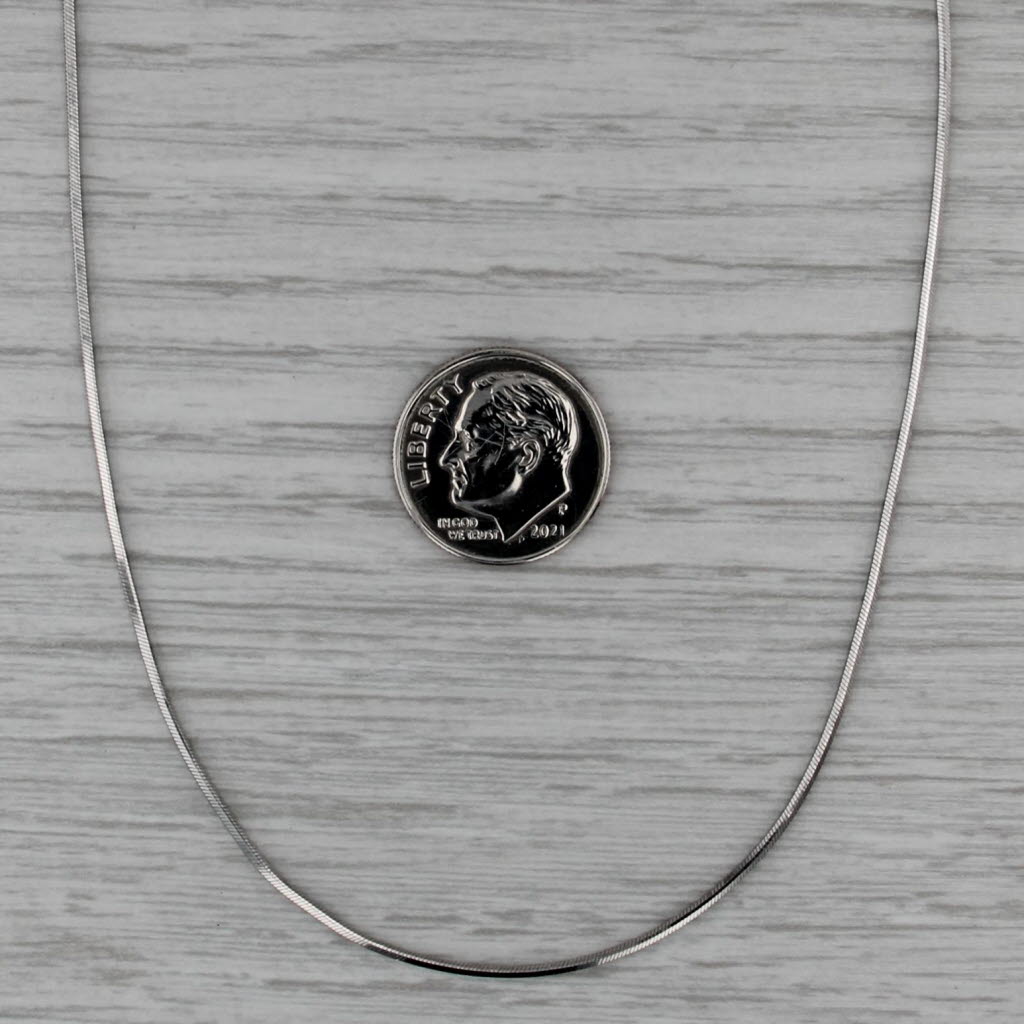 10k White Gold Box Snake Chain 20" 1mm Lobster Clasp