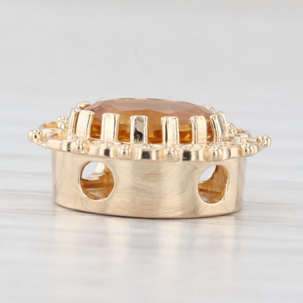 Light Gray 1.20ct Citrine Solitaire Slide Bracelet Charm 14k Yellow Gold Richard Glatter