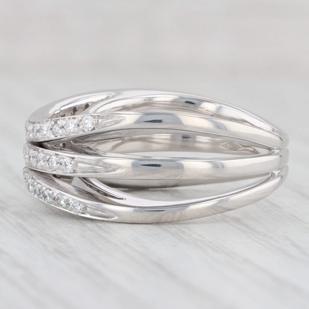 Light Gray 0.36ctw VS2 Diamond Multi-Band Ring 18k White Gold Size 6.75
