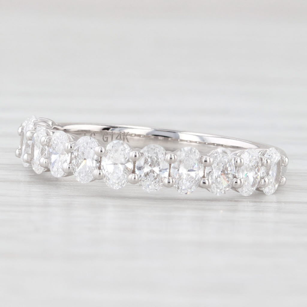 Light Gray New 1.06ctw Lab Grown Diamond Wedding Band 14k White Gold Stackable Ring Sz 6.5