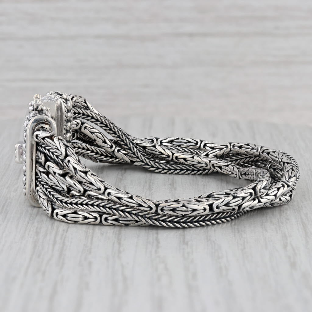 Gray Silpada Multistrand Byzantine Wheat Chains Bracelet Sterling Silver 7"