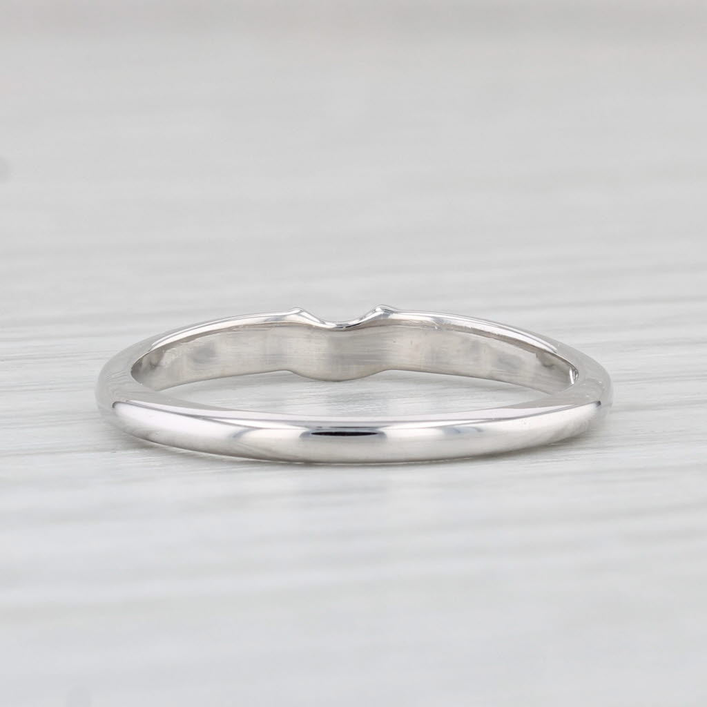 Light Gray Wedding Band Guard Ring 14k White Gold Size 6 Contoured Center