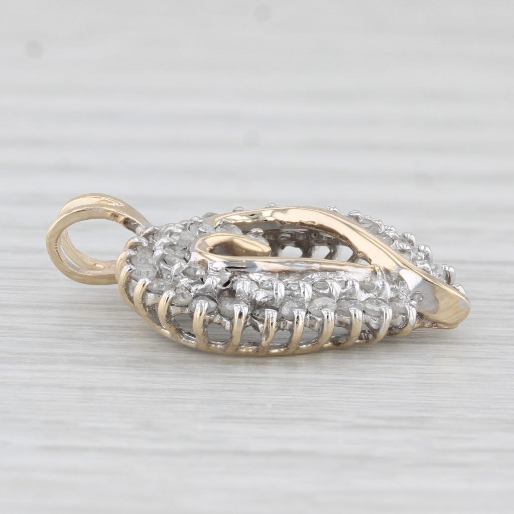 Light Gray 0.30ctw Diamond Heart Pendant 10k Yellow White Gold